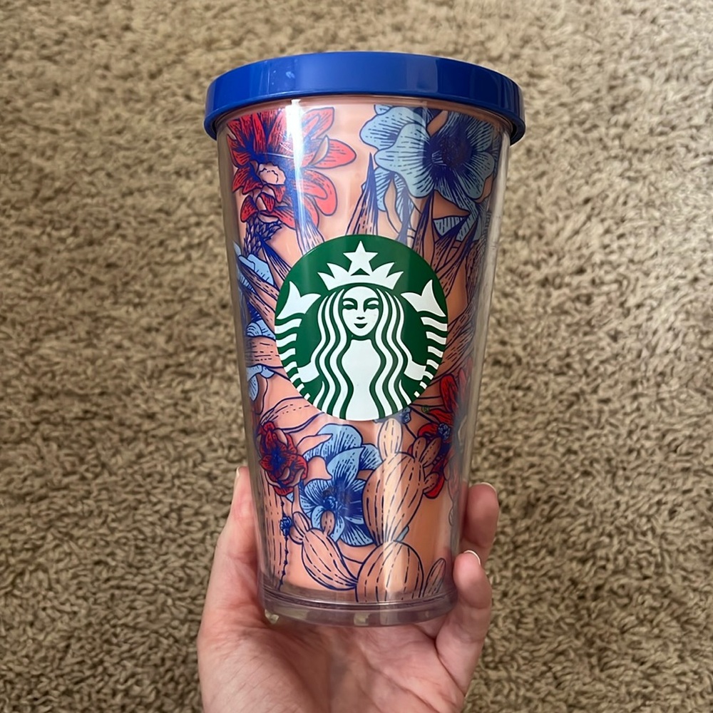 🌵 Starbucks 16oz Tumbler Dessert Cactus Floral *RARE